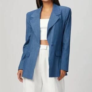 WeWoreWhat Women's Denim Downtown Blazer Large NWT